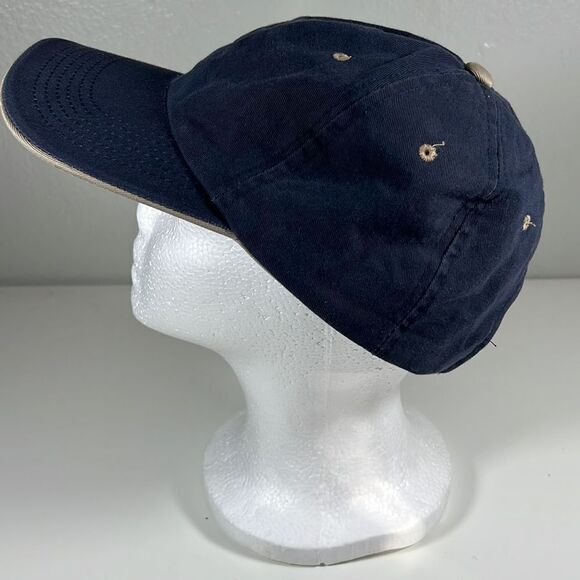 The Cap Cotton Hook & Loop Baseball Cap. Navy Blue. OSFM - Picture 2 of 7